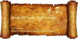 Andrásek Dániel névjegykártya